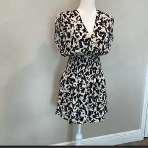 Rails Sierra Cheetah Black and Cream Patterned Dress